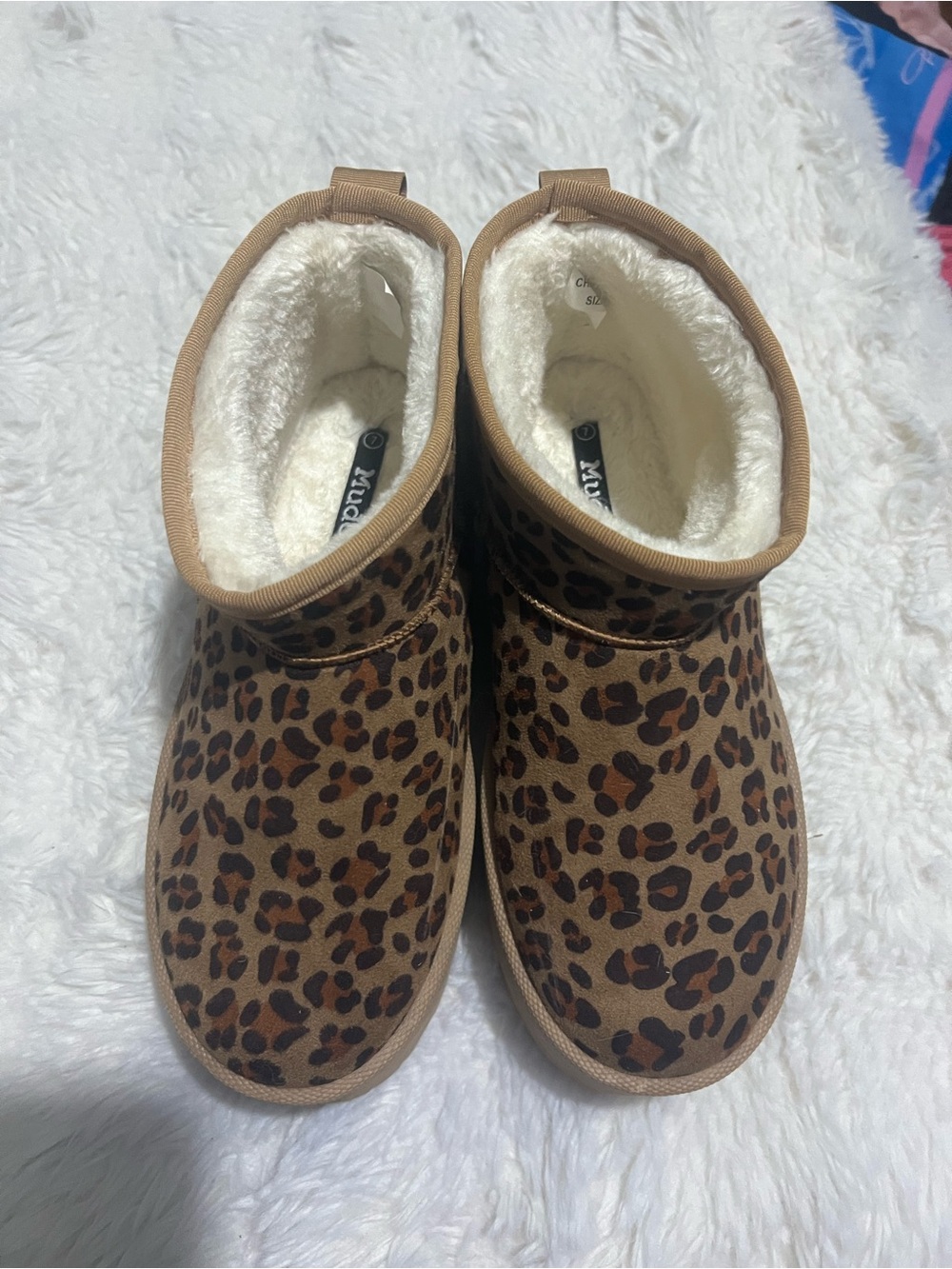 Mudd Leopard Print Ankle Booties in Brown